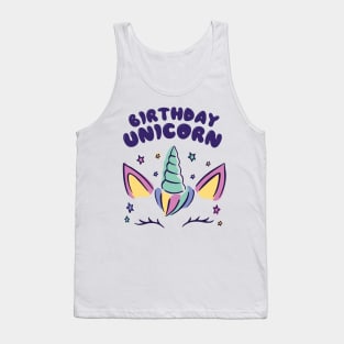 Cute Magical Birthday Unicorn Rainbow Horn Girl Tank Top